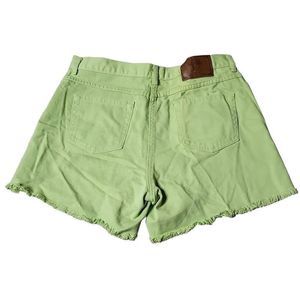 Vintage Moda international lime green high rise cut off denim shorts